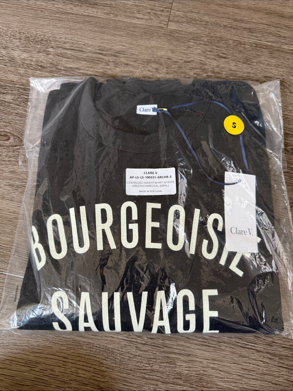 NWT Clare V Bourgeoisie Sauvage Crewneck Sweatshirt Black Size S - Picture 10 of 10